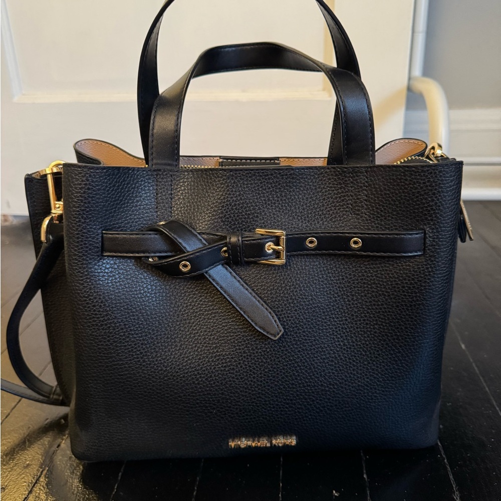 Michael Kors Black Leather Tote Bag